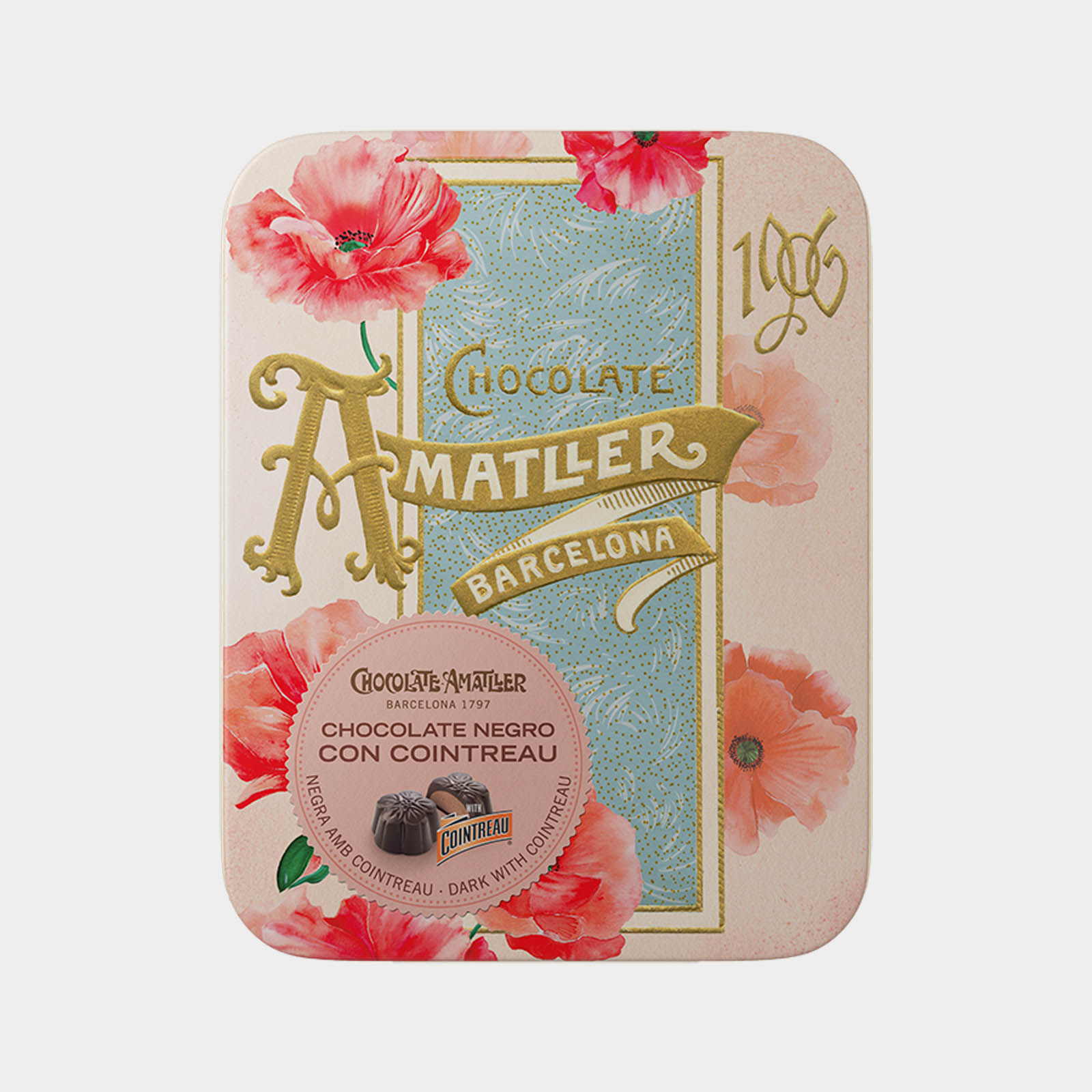 Chocolate Cointreau Flower Pralines Tin 72g Chocolate Amatller
