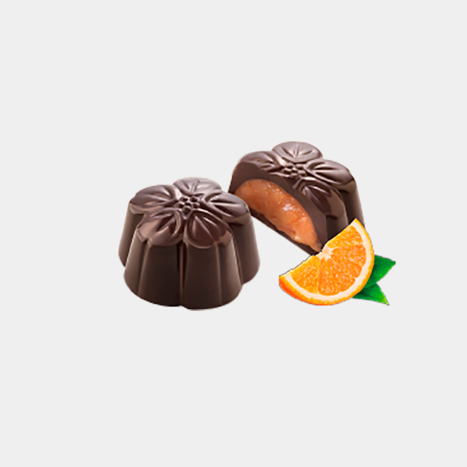 70% Chocolate with Orange Flower Pralines Tin 72g | Chocolate Amatller